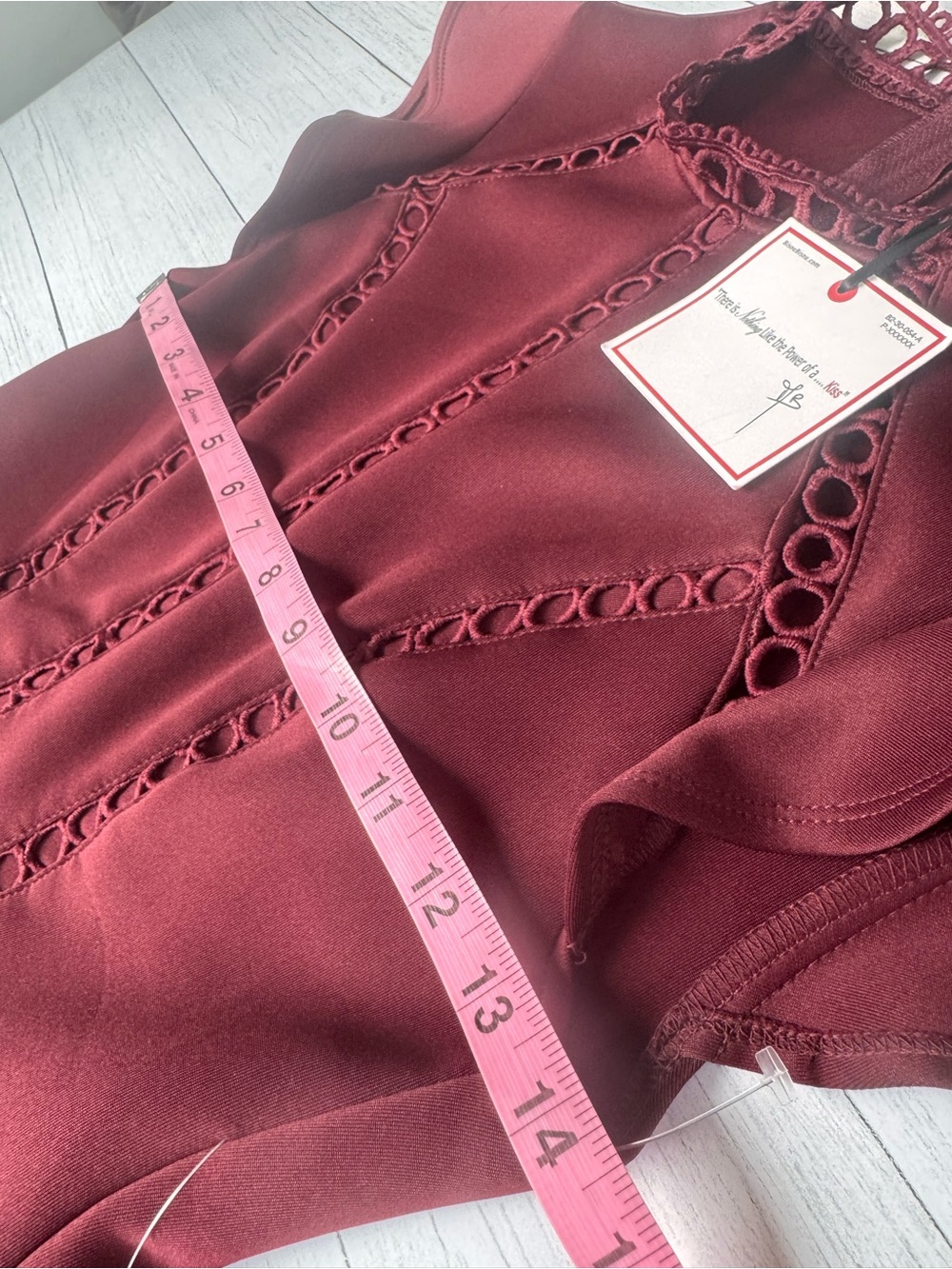 Bisou Bisou Michele Bohbot Burgundy Peplum Sheath Dress NWT Size 4 Cocktail - Picture 7 of 17
